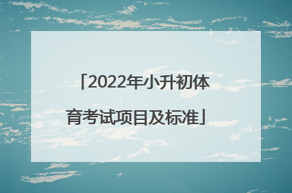 「2022年小升初体育考试项目及标准」江苏小升初考试体育评分标准2022